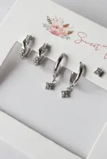 Sweet Three Designs Afterglow Clear Triple Earring Set