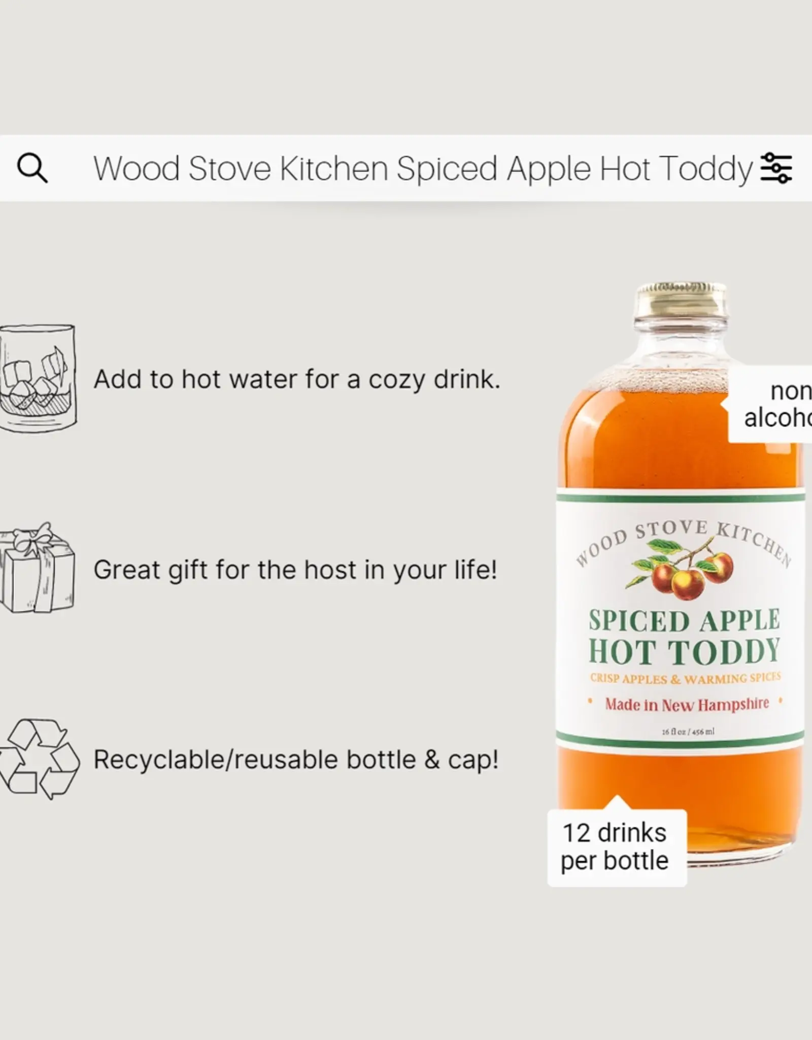 Wood Stove Kitchen Cocktail Mixer, Spiced Apple Toddy