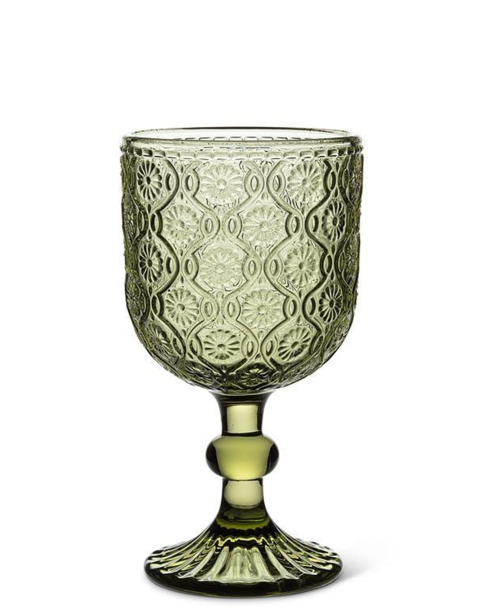Daisy Wine Glass, Olive