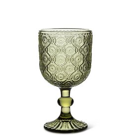 Daisy Wine Glass, Olive