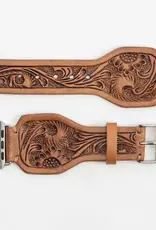 Myra Bag Handtooled Leather Watch Band, Saddle Brown