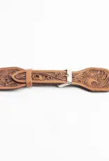Myra Bag Handtooled Leather Watch Band, Saddle Brown