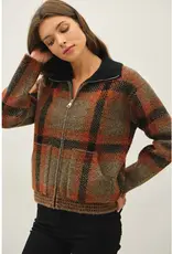 Plaid, Zip Up, Sweater Jacket