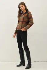 Plaid, Zip Up, Sweater Jacket