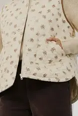 Blu Pepper Floral Quilted Zip Up Vest