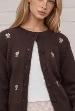 Blu Pepper Embroidered Floral Cardigan