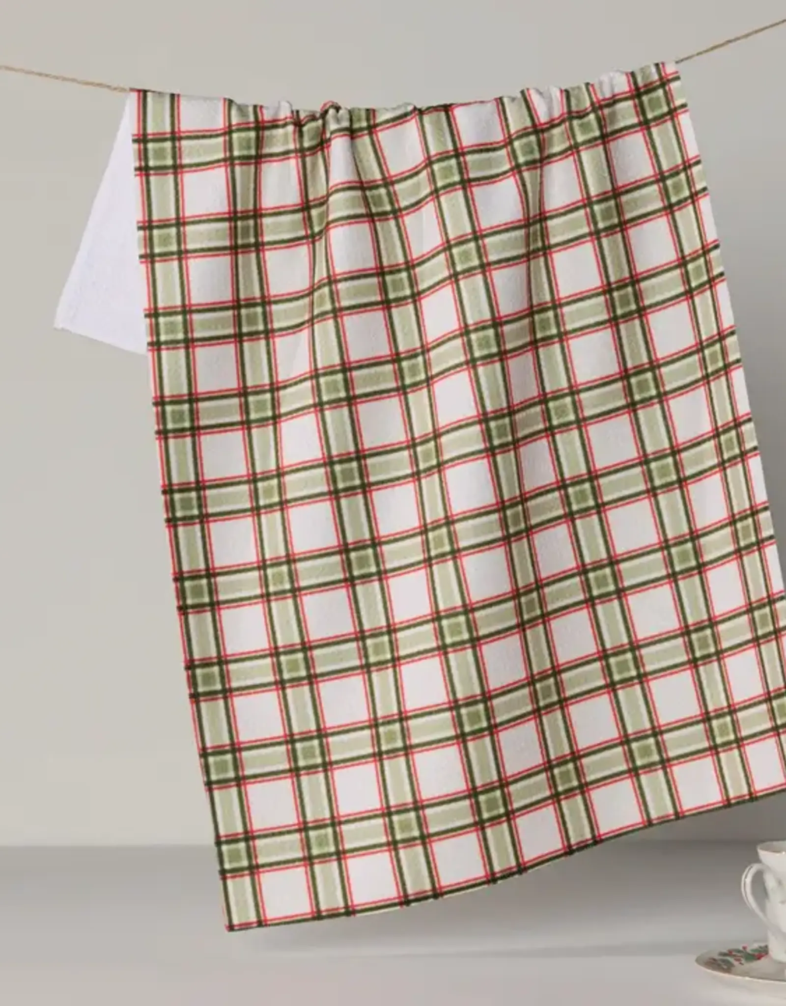 Geometry Tea Towel- Stocking Plaid