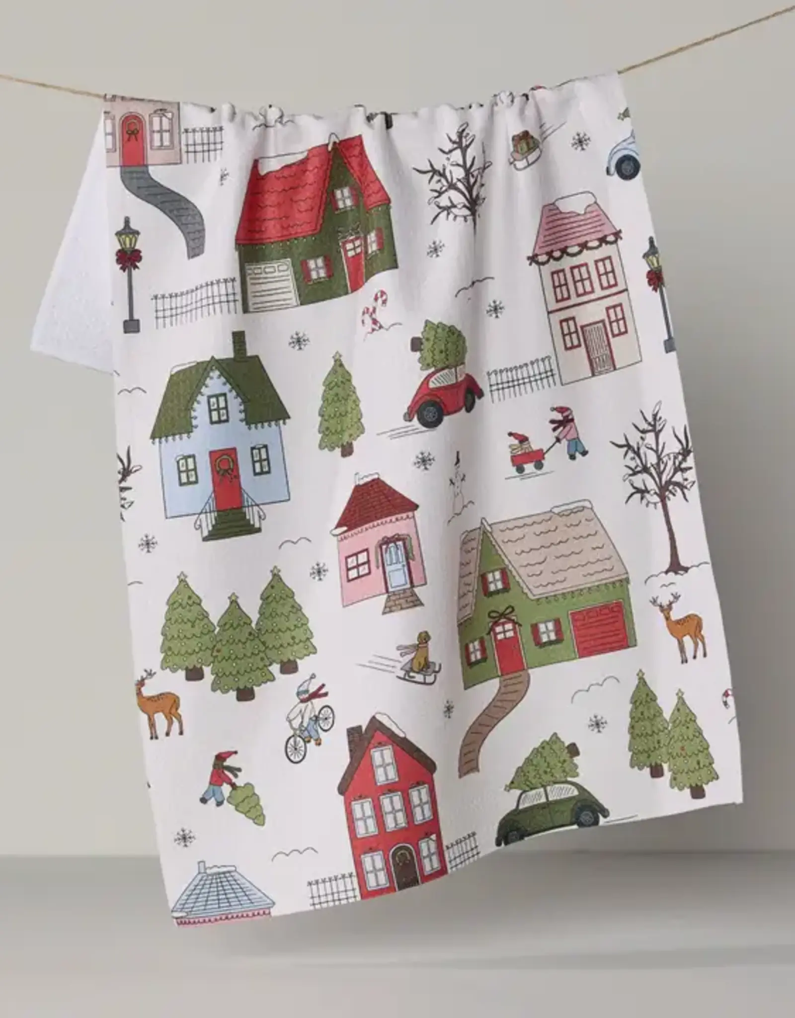 Geometry Tea Towel- Winter Village