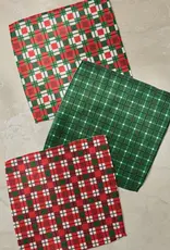 Geometry Dishcloth Set- Noel Plaid