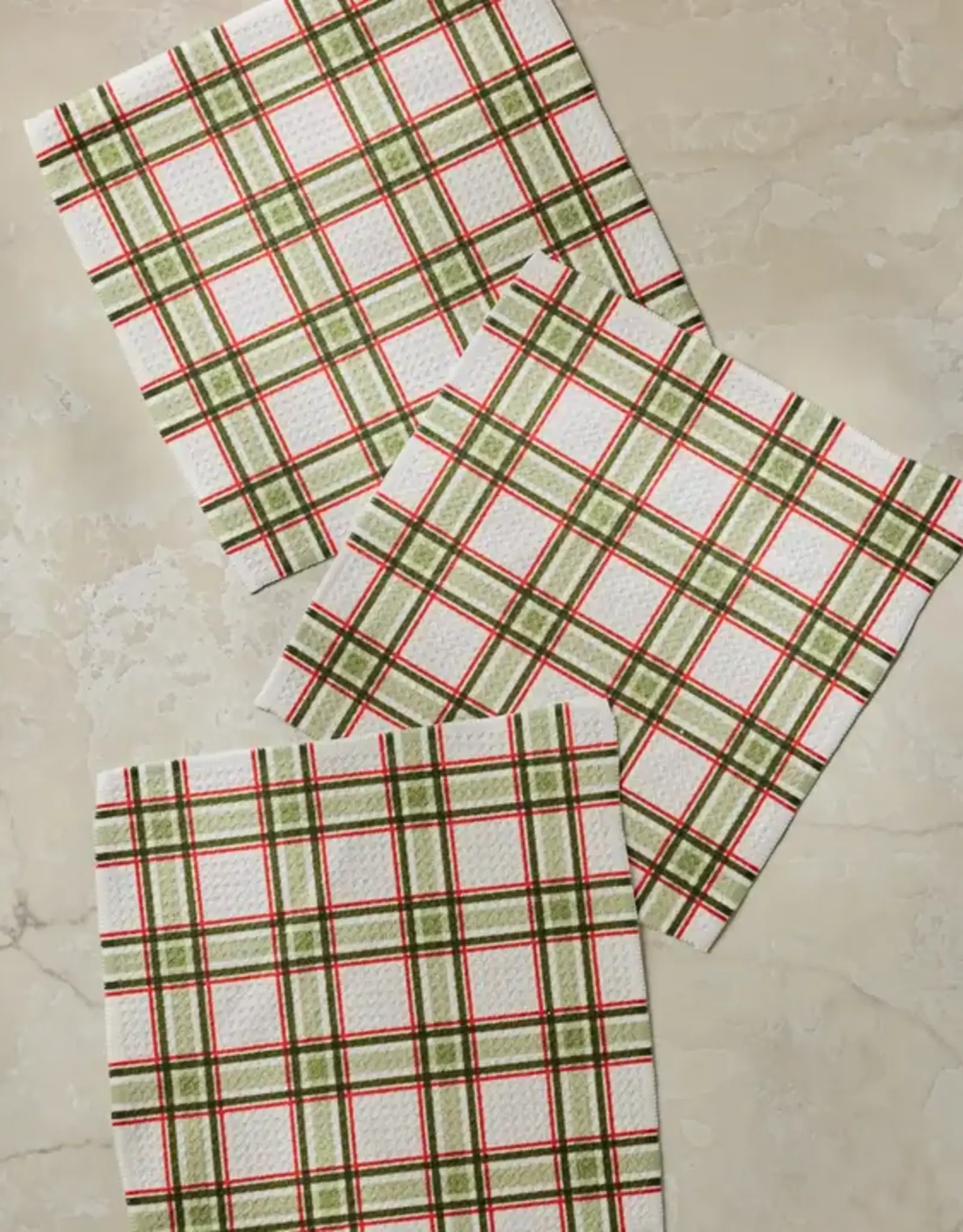 Geometry Dishcloth Set- Stocking Plaid