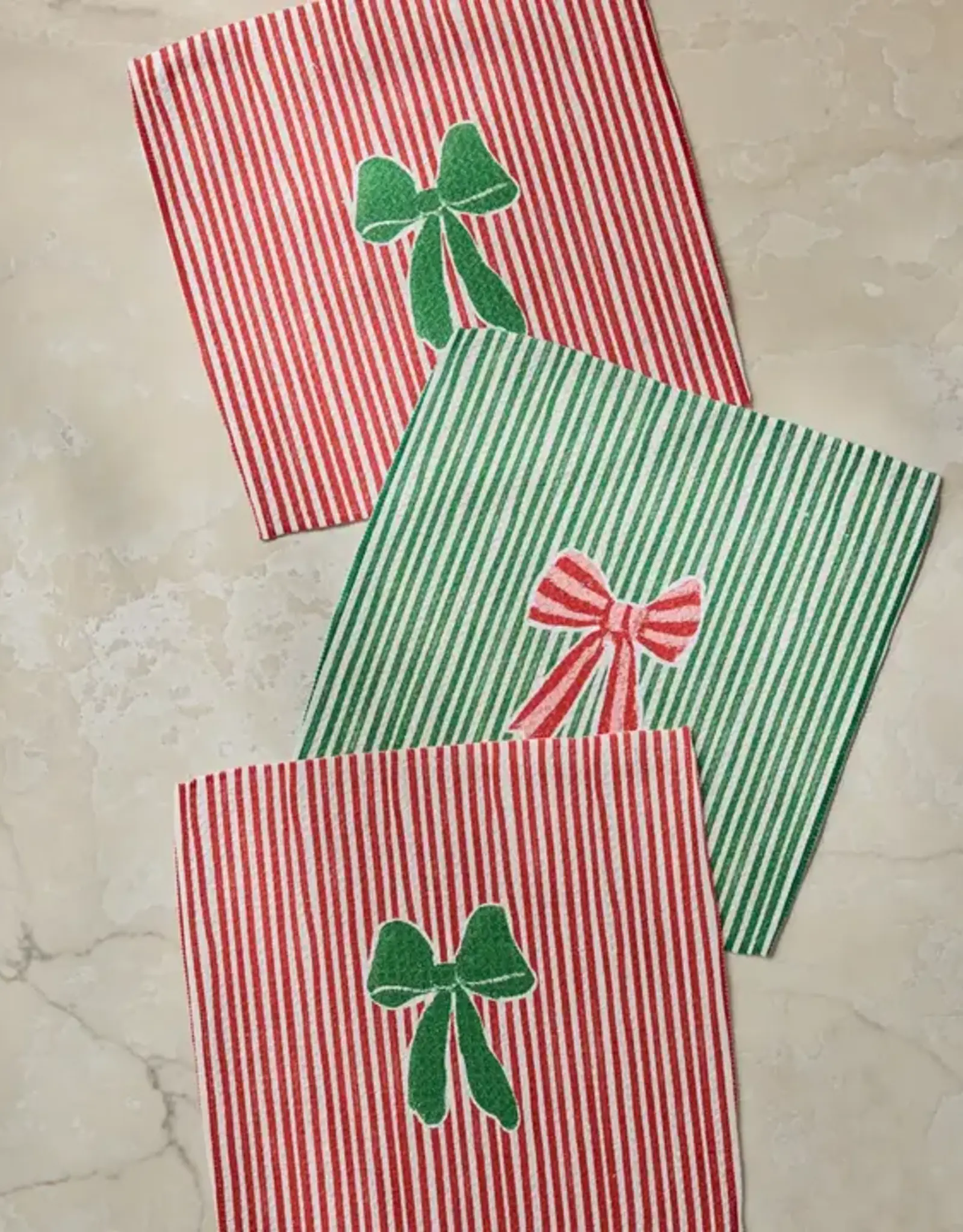 Geometry Dishcloth Set- Ribbon Bows