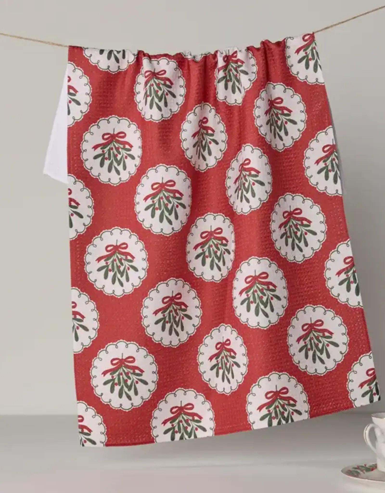 Geometry Tea Towel- Merry Mistletoe