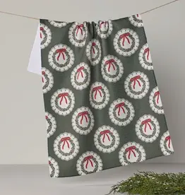 Geometry Tea Towel- Merry Wreaths