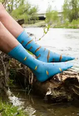 Friday Sock  Co Men's Mid-Calf Socks, Trout & Fly