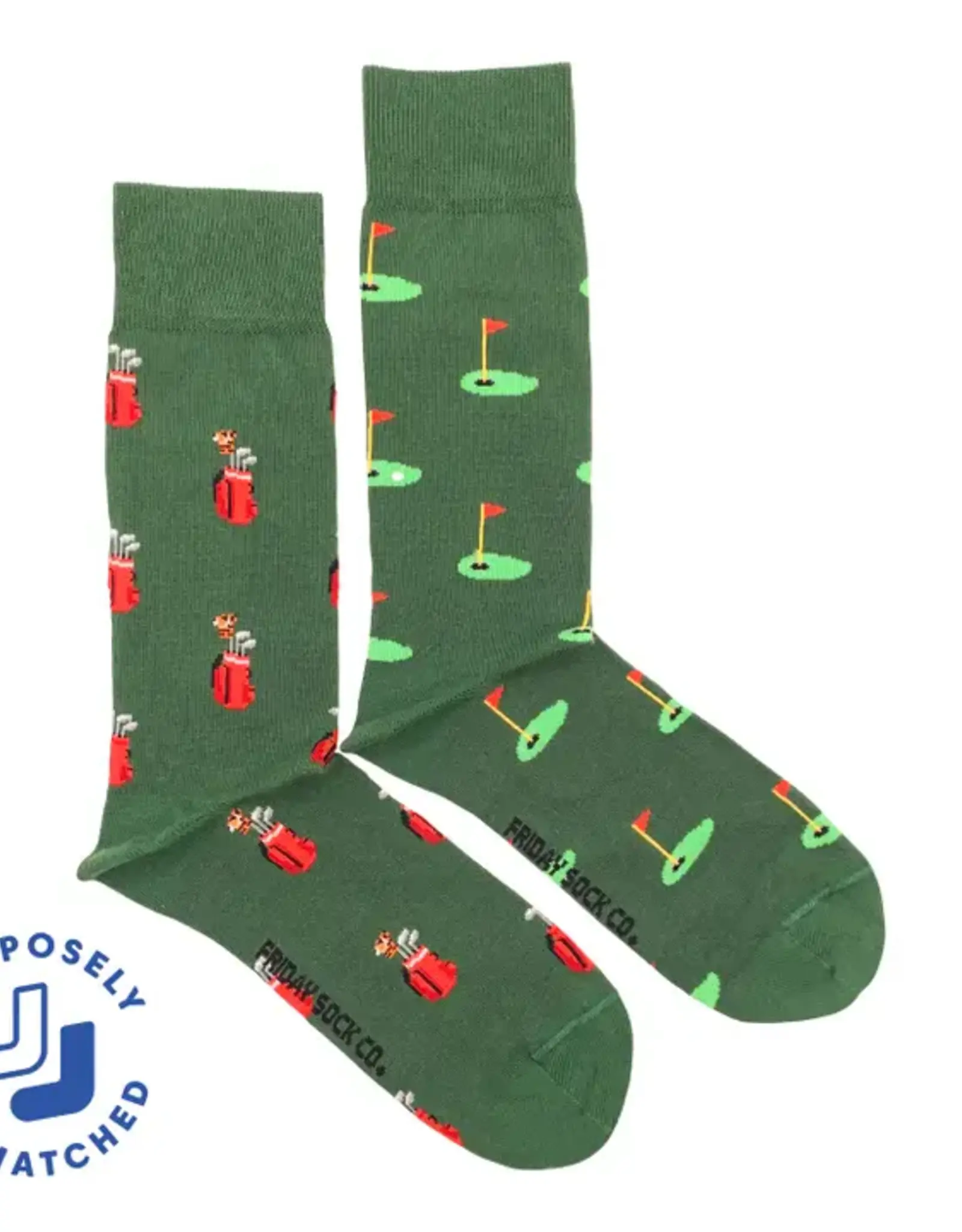 Friday Sock  Co Men's Mid-Calf Socks, Golf Clubs & Green