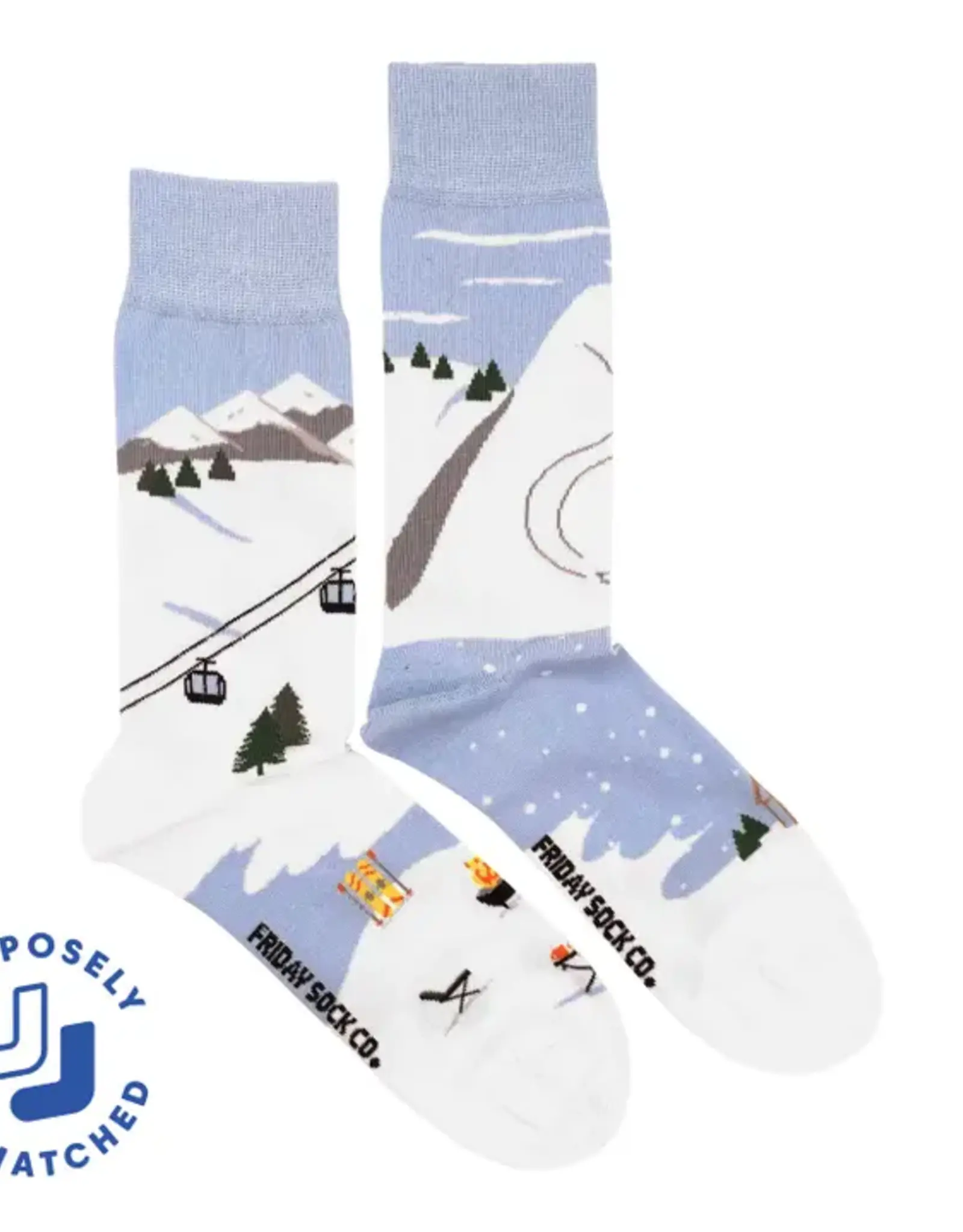 Friday Sock  Co Men's Mid-Calf Socks, Ski Scene