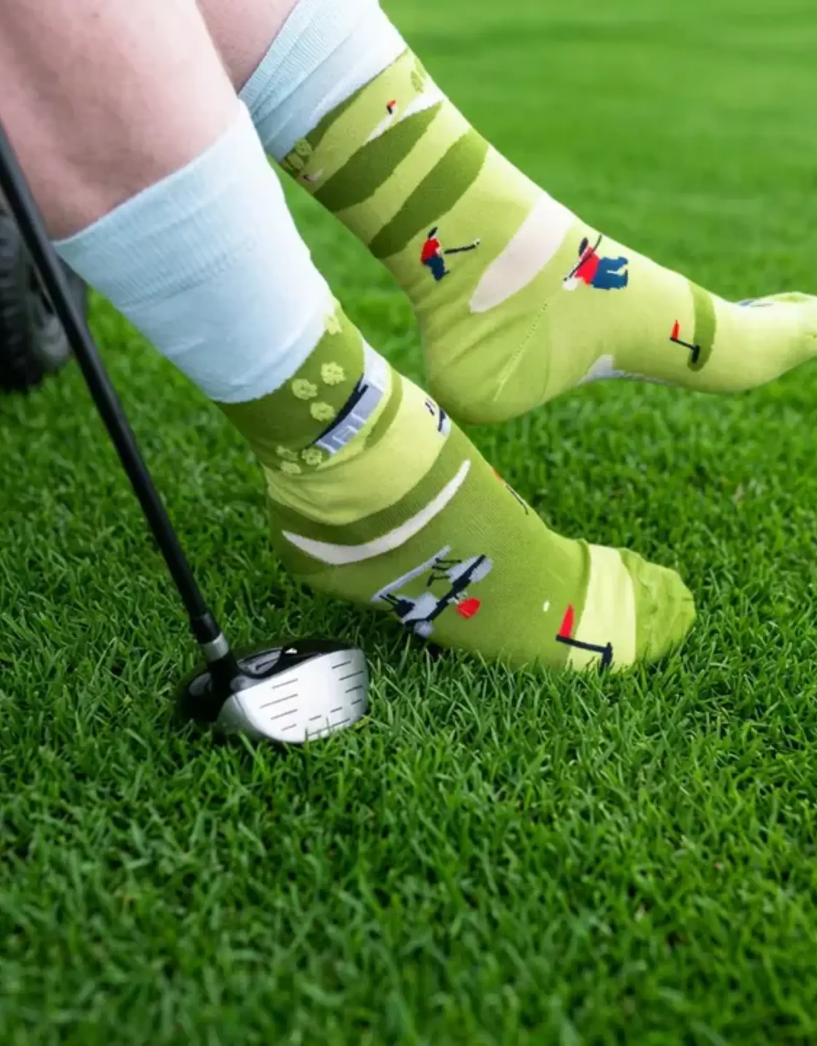 Friday Sock  Co Men's Mid-Calf Socks, Golf Scene