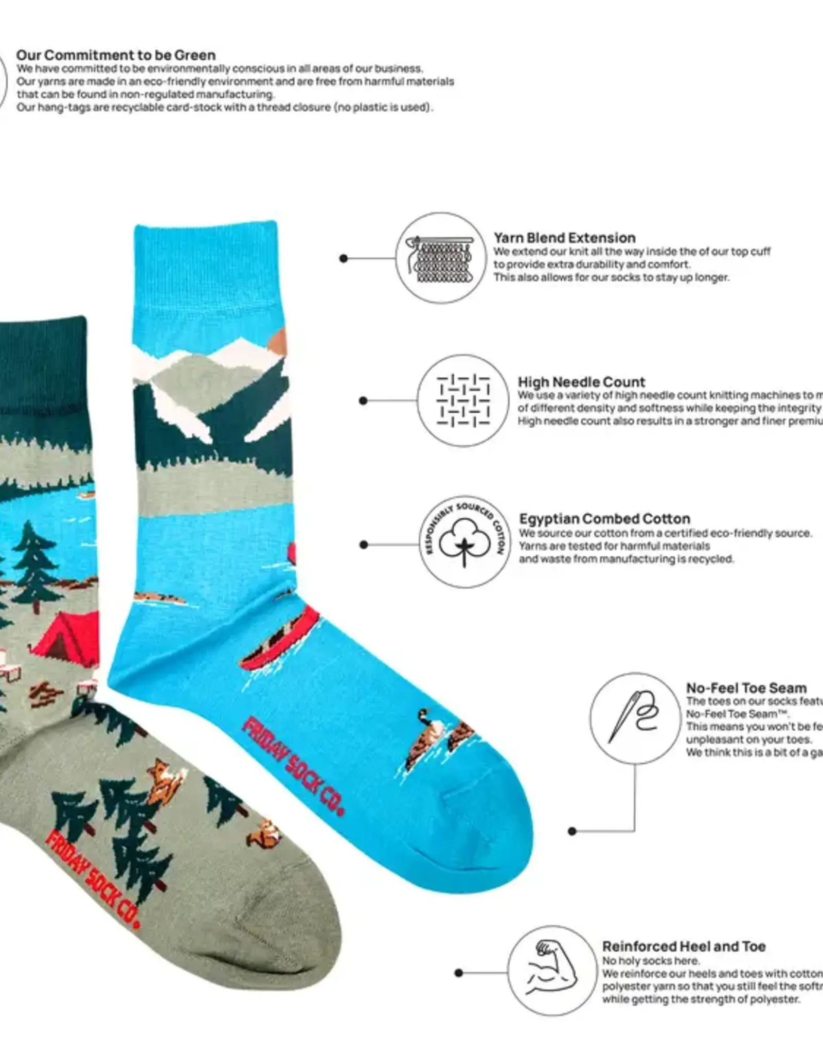 Friday Sock  Co Men's Mid-Calf Socks, Canada Mountain
