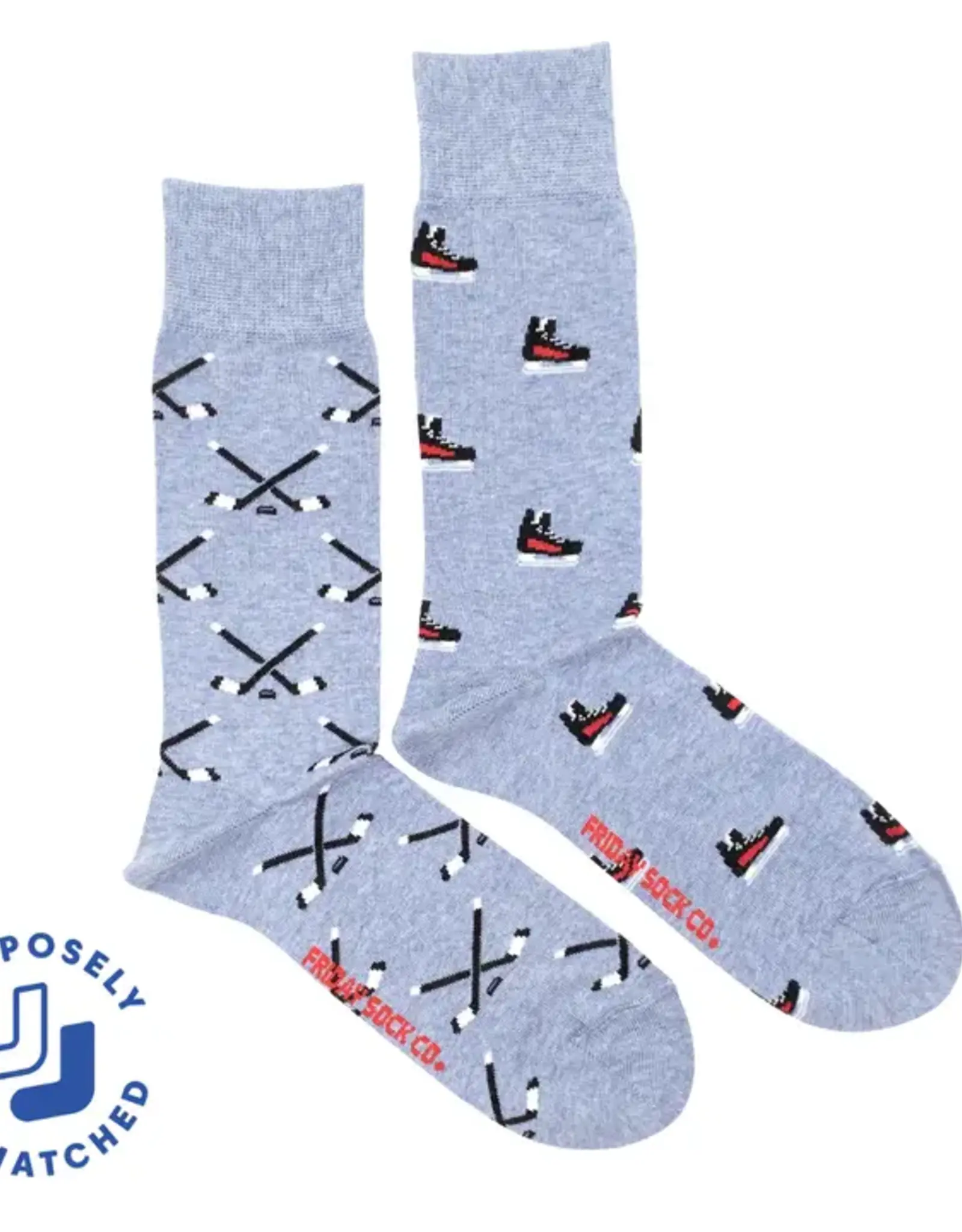 Friday Sock  Co Men's Mid-Calf Socks,Hockey Skates & Stick