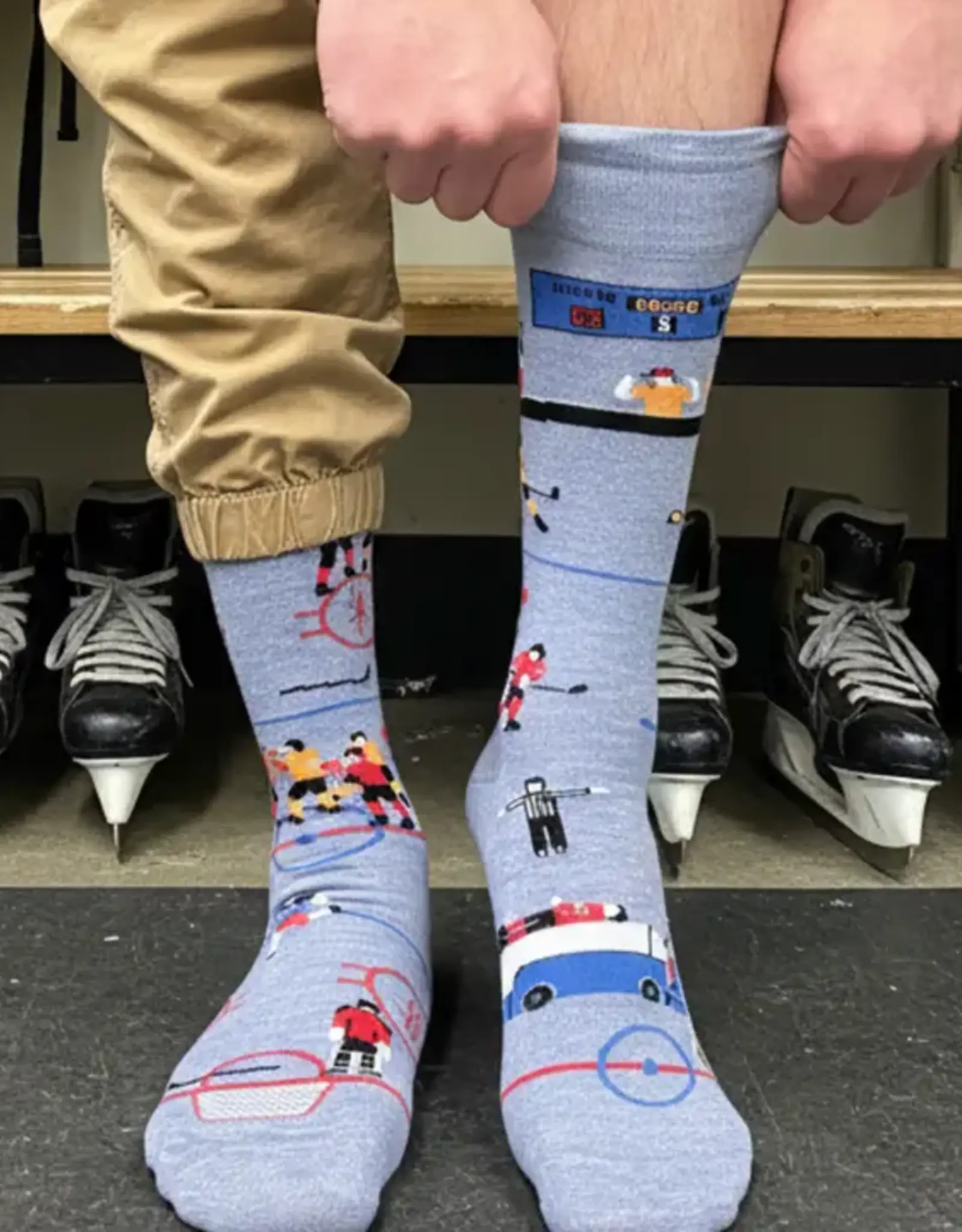 Friday Sock  Co Men's Mid-Calf Socks, Funny Hockey