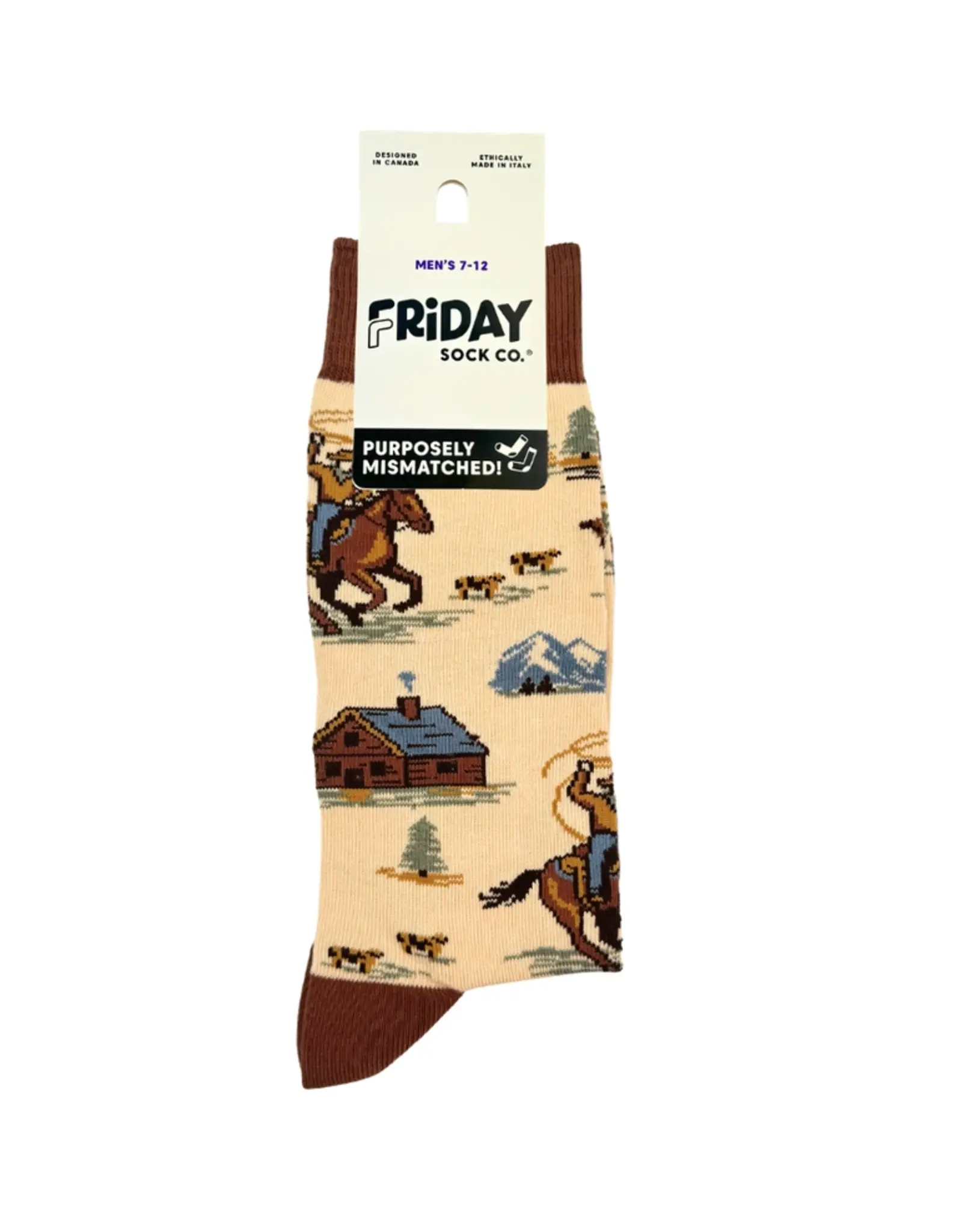 Friday Sock  Co Men's Mid-Calf Socks, Western Cowboy