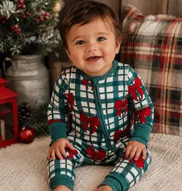 SpearmintLOVE 2-Way Zip Romper, Yuletide Bows