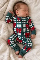 SpearmintLOVE 2-Way Zip Romper, Yuletide Bows