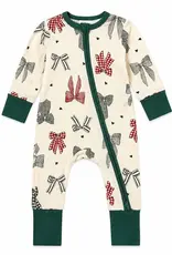 SpearmintLOVE 2-Way Zip Romper Country Christmas Bows