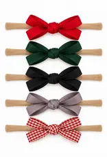 SpearmintLOVE Velvet Nylon Bows Set Of 5, Holiday Plaid