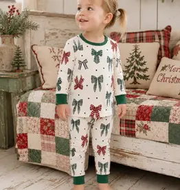 SpearmintLOVE Long Sleeve 2-Piece Set, Country Christmas Bows