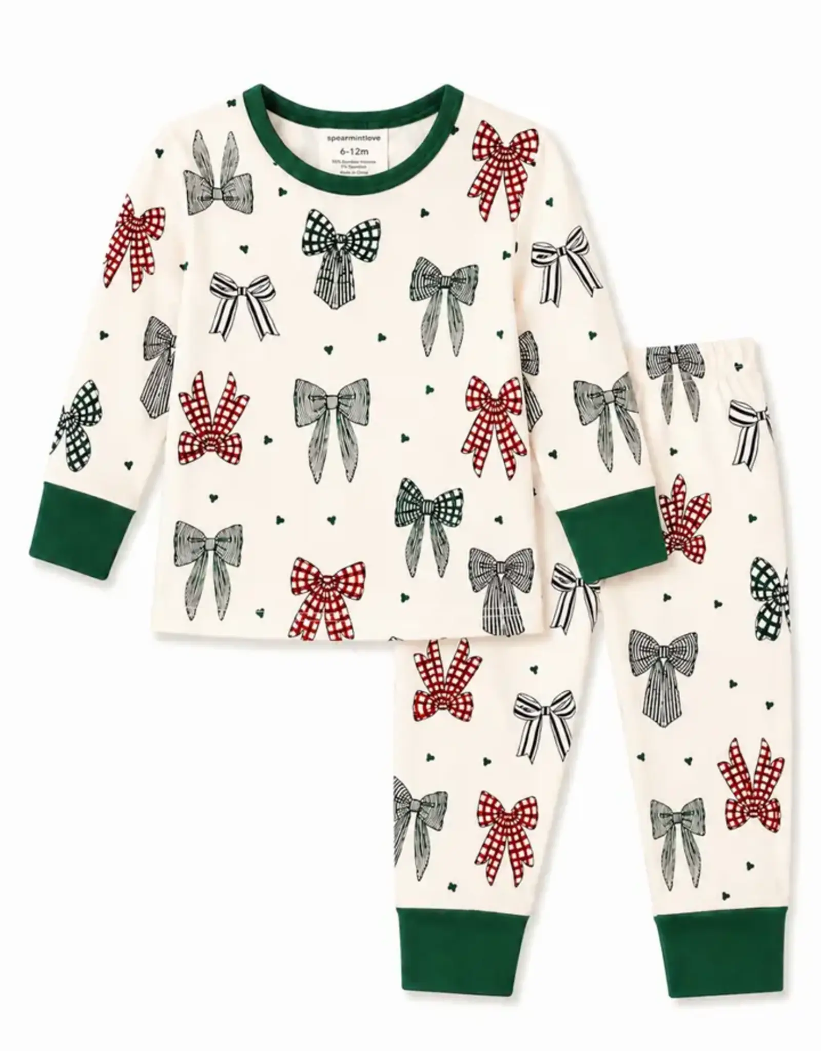 SpearmintLOVE Long Sleeve 2-Piece Set, Country Christmas Bows