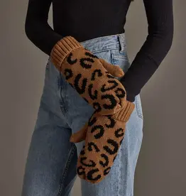 Panache Apparel Co. Patterned Mittens, Camel Leopard