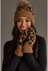 Panache Apparel Co. Patterned Mittens, Camel Leopard