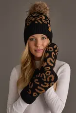Panache Apparel Co. Patterned Pom Hat, Black Leopard