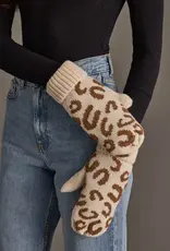 Panache Apparel Co. Pattern Mittens, Cream Leopard