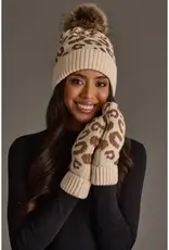 Panache Apparel Co. Pattern Mittens, Cream Leopard