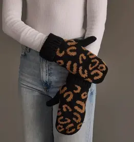 Panache Apparel Co. Pattern Mittens, Black Leopard