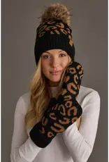 Panache Apparel Co. Pattern Mittens, Black Leopard