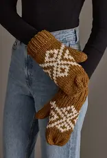 Panache Apparel Co. Pattern Mittens, Camel & White