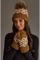Panache Apparel Co. Pattern Mittens, Camel & White