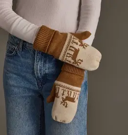 Panache Apparel Co. Pattern Mittens, Camel & Beige Deer
