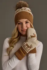 Panache Apparel Co. Pattern Mittens, Camel & Beige Deer