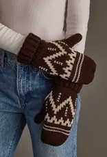Panache Apparel Co. Pattern Mittens, Chocolate Brown & Beige