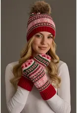 Panache Apparel Co. Christmas Pattern Mittens, Red Pink Green