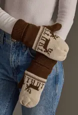 Panache Apparel Co. Patterned Mittens, Brown & Beige Deer