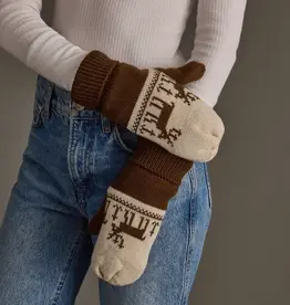 Panache Apparel Co. Patterned Mittens, Brown & Beige Deer