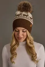 Panache Apparel Co. Patterned Pom Hat, Brown & Beige Deer