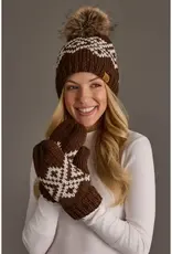Panache Apparel Co. Patterned Mittens, Brown & White