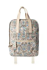 Myra Bag Pine Meadow Cotton & leather Backpack, Blue Floral