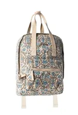 Myra Bag Pine Meadow Cotton & leather Backpack, Blue Floral